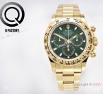 Luxury QF Factory V3 Swiss 4130 Yellow Gold-Green Rolex Cosmo Daytona Watches